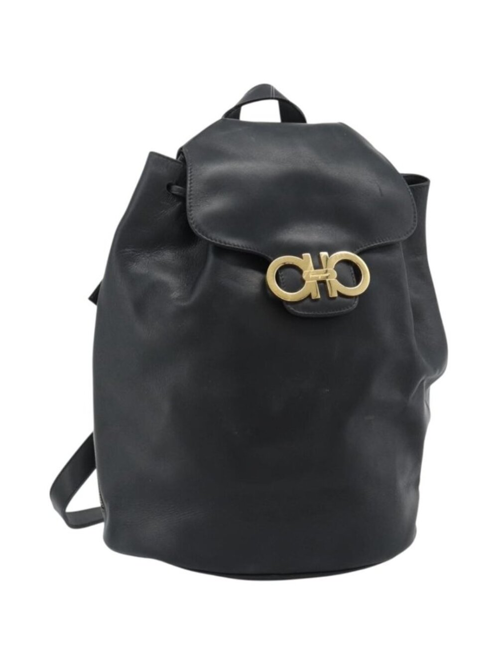 Salvatore Ferragamo Backpack Leather Black Gold
